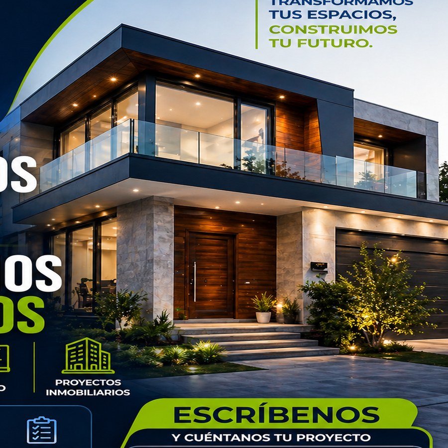 Casa moderna representativa de construcción y remodelación